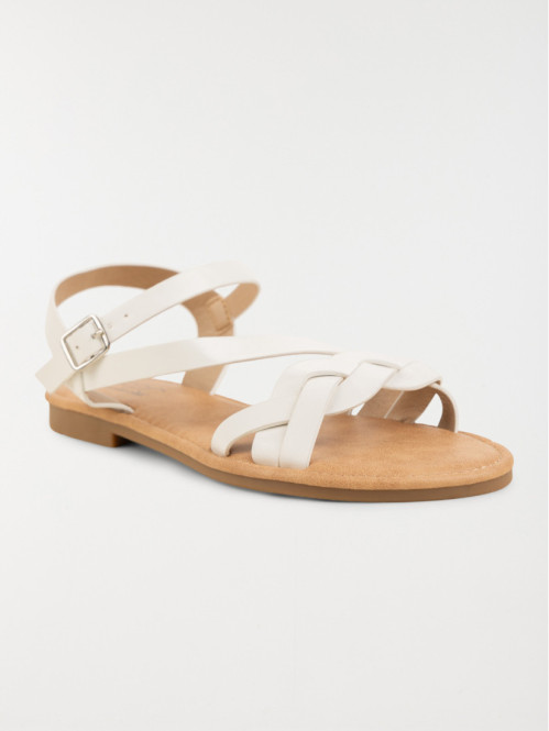 Sandales plates femme blanches (36-41) Sandales plates femme blanches (36-41)