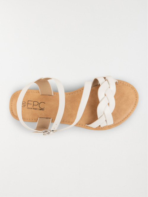 Sandales plates femme blanches (36-41) Sandales plates femme blanches (36-41)