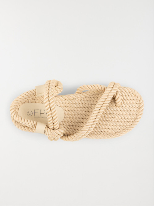 Sandale plate corde femme (36-41) Sandale plate corde femme (36-41)