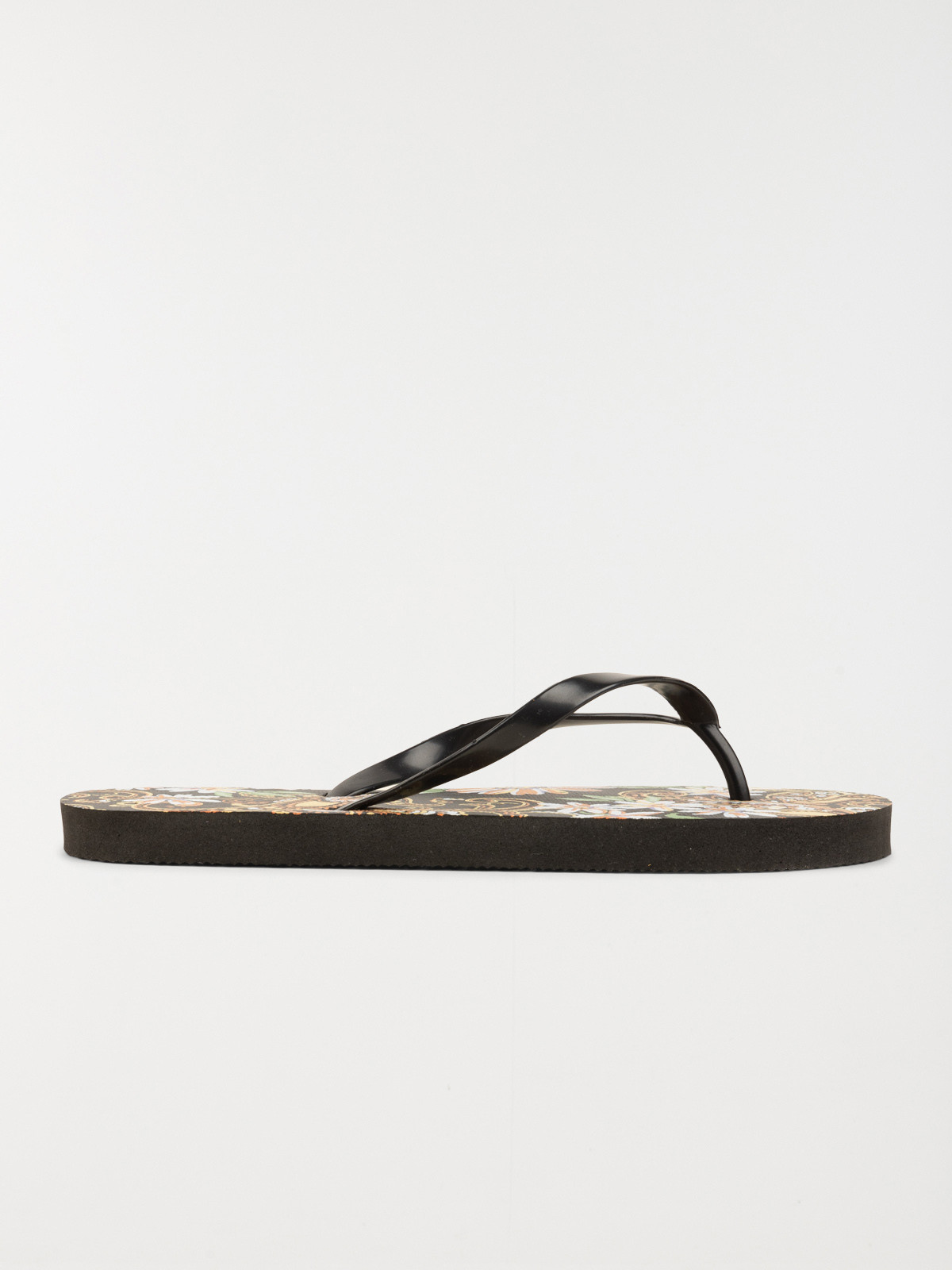 Tongs noires imprimées femme (37-42)