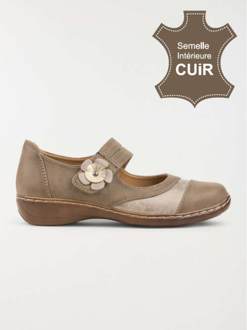 Chaussure confort taupe femme (37-42)