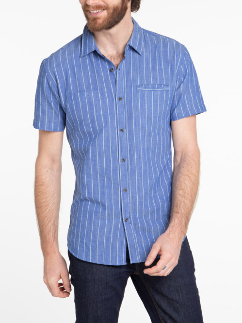 Chemise homme manches courtes à rayures