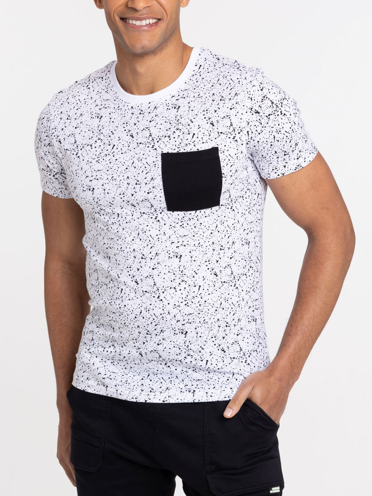 T-shirt noir imprimé homme
