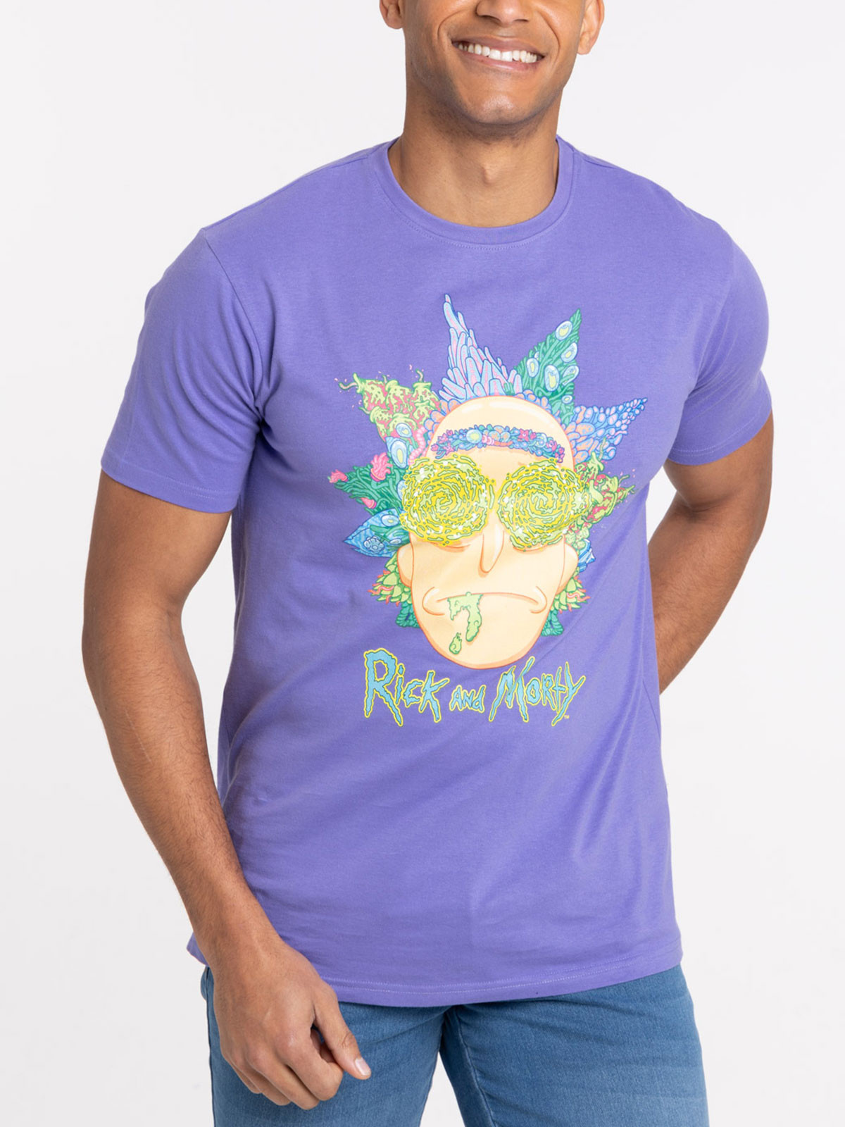 T-shirt Rick et Morty homme violet