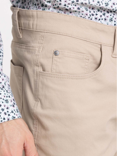 Pantalon slim coloris sable homme