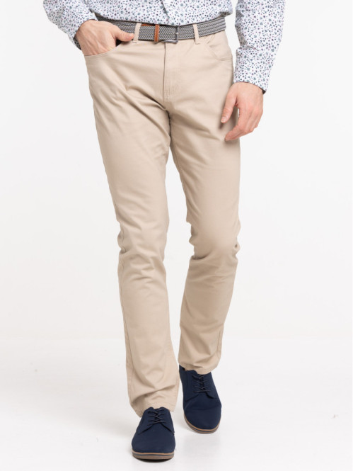 Pantalon slim coloris sable...