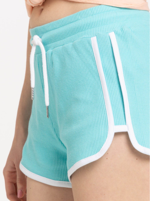 Short turquoise nid d'abeille femme Short turquoise nid d'abeille femme