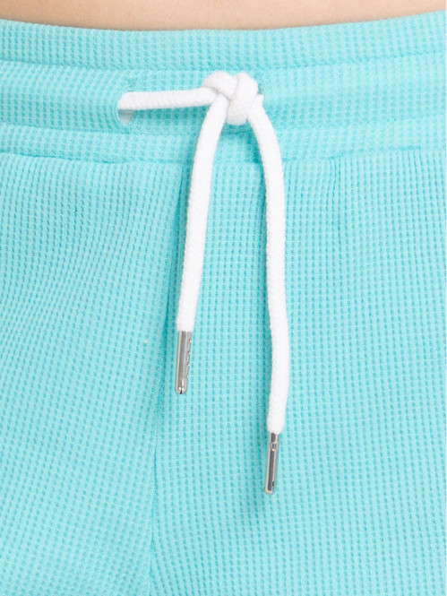 Short turquoise nid d'abeille femme Short turquoise nid d'abeille femme