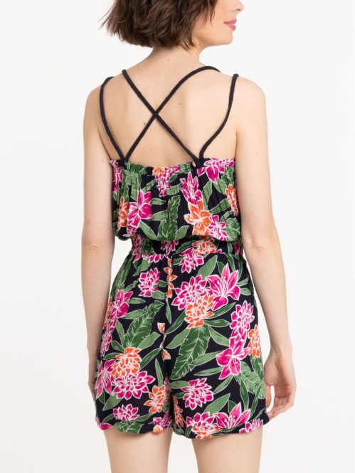 Combishort imprimé fleuri...