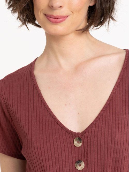 Combishort matière côtelée...