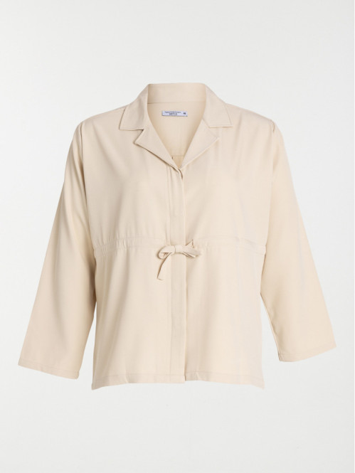 Veste coloris mastic grande taille femme
