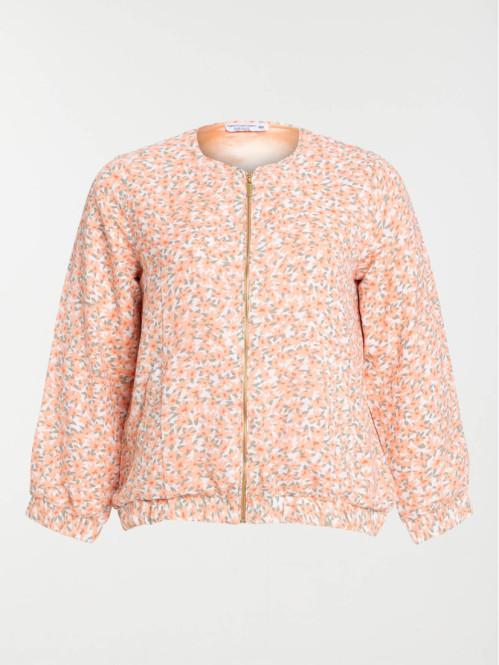 Veste teddy imprimé grande taille femme