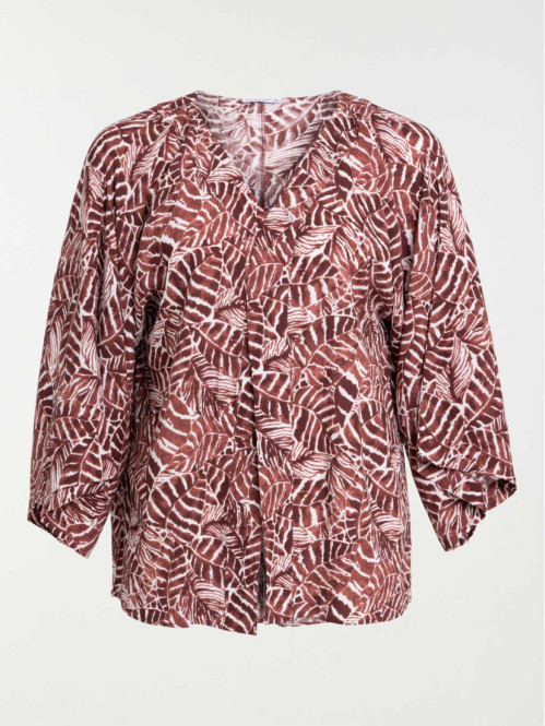Kimono feuillage grande taille femme