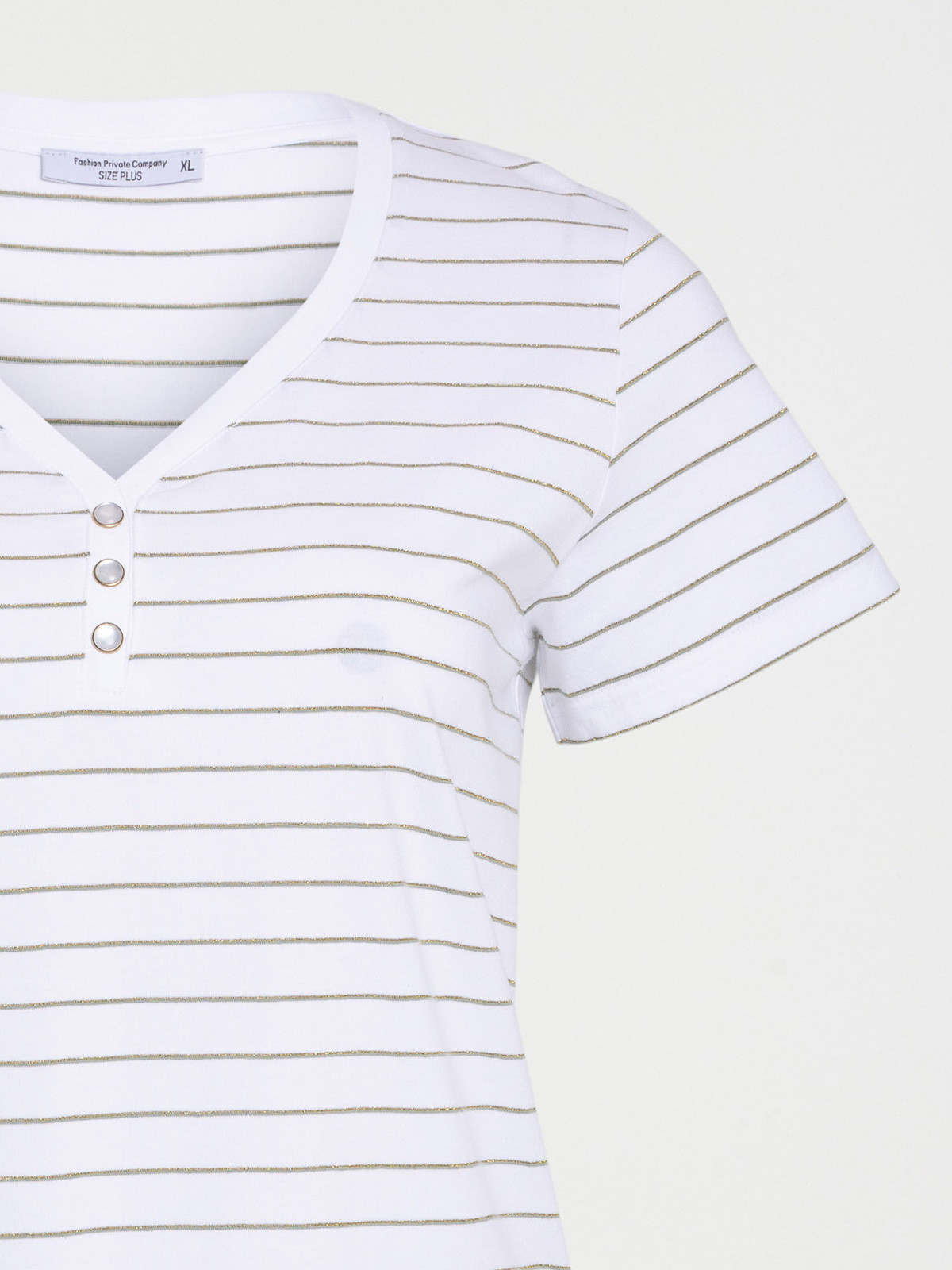 T-shirt rayé col V grande taille femme