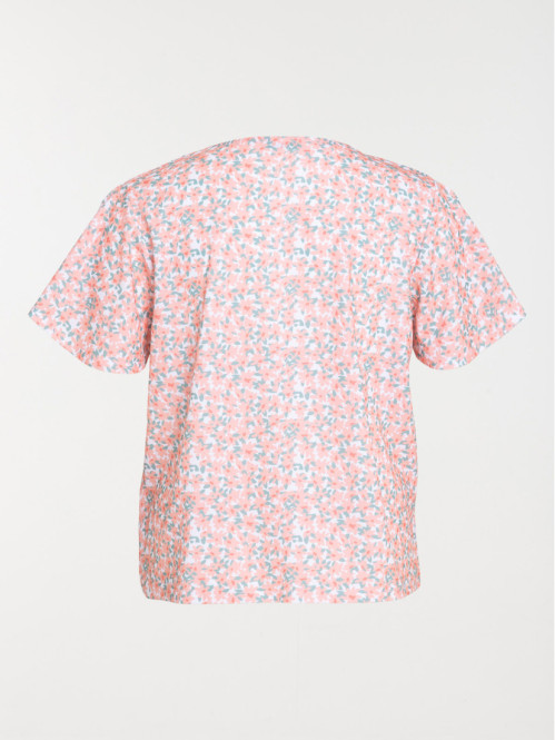 T-shirt motif floral grande taille femme
