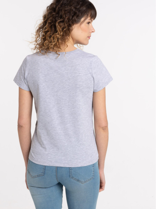 T-shirt Mickey femme gris chiné T-shirt Mickey femme gris chiné