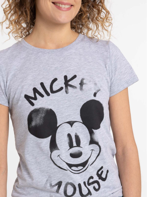 T-shirt Mickey femme gris chiné T-shirt Mickey femme gris chiné