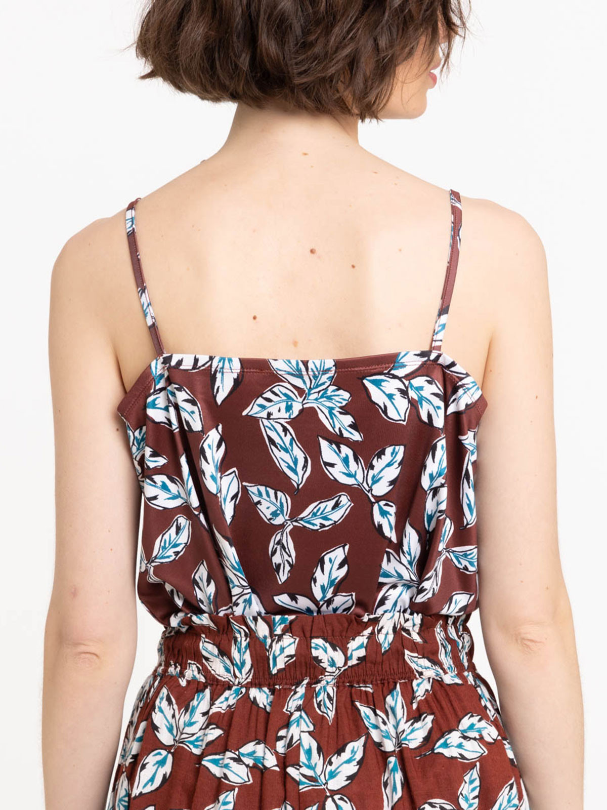 Débardeur bretelles feuilles femme Débardeur bretelles feuilles femme