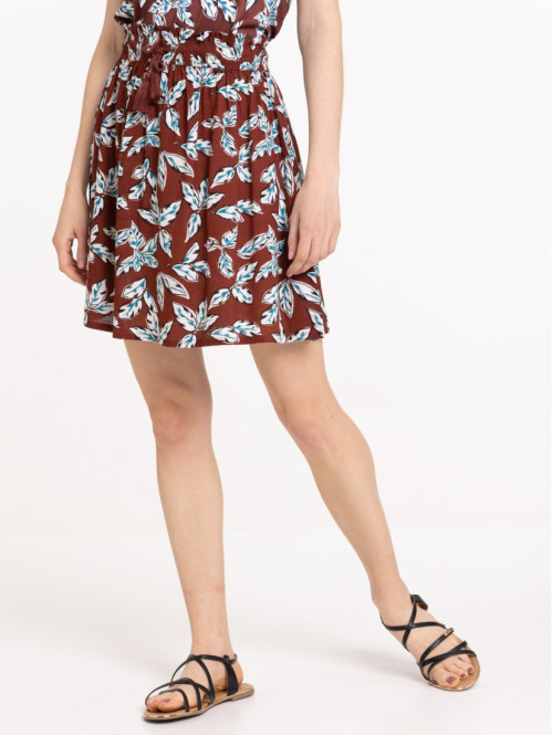 Jupe imprimé tropical femme
