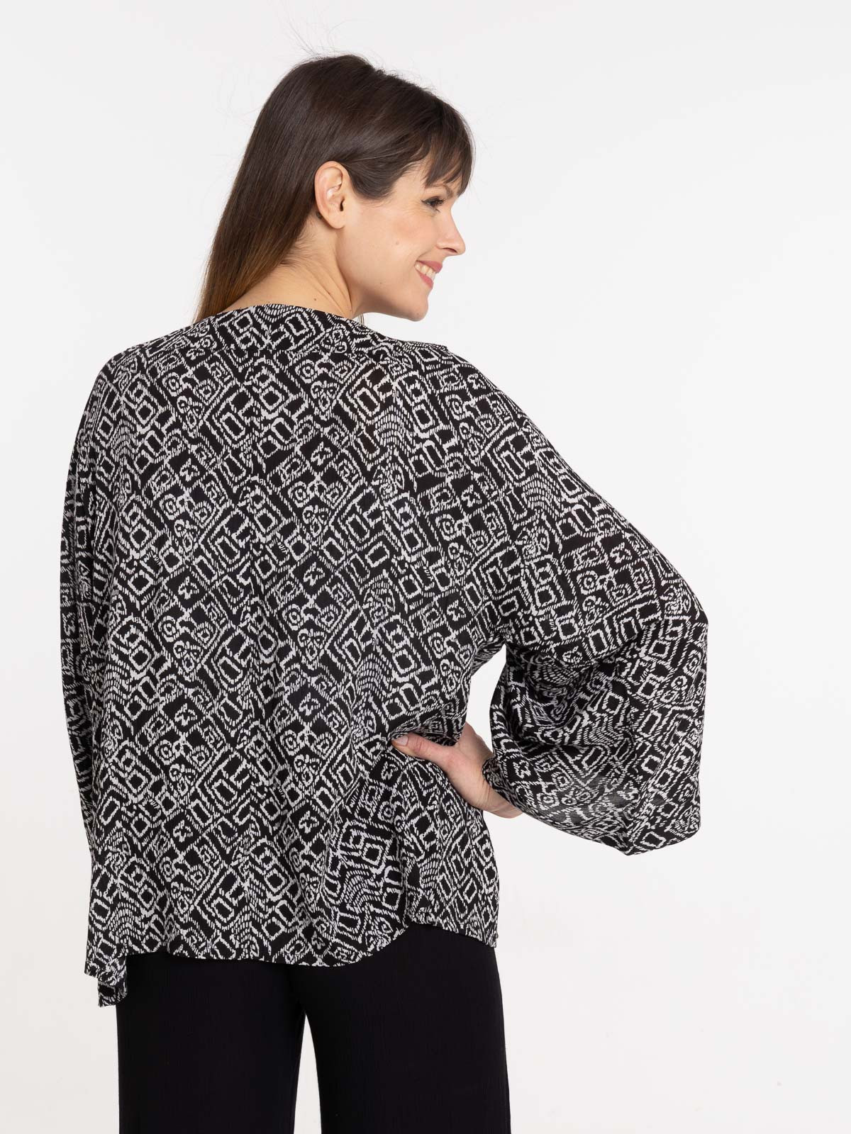 Kimono imprimé noir femme Kimono imprimé noir femme