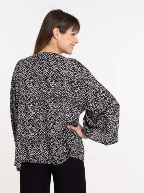 Kimono imprimé noir femme Kimono imprimé noir femme