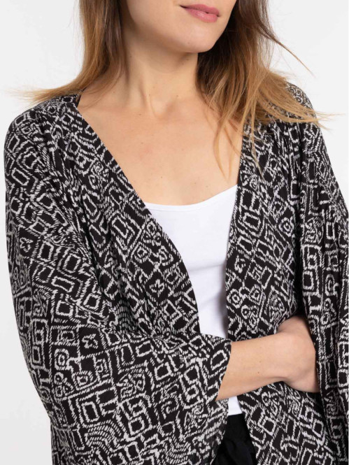 Kimono imprimé noir femme Kimono imprimé noir femme