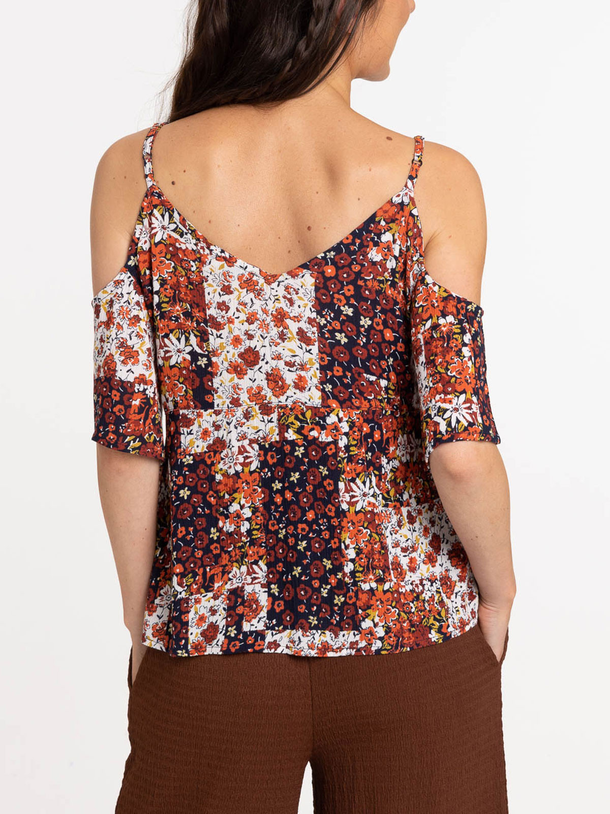 Top épaules ouvertes imprimé femme