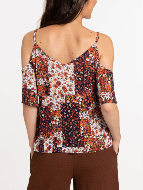 Top épaules ouvertes imprimé femme