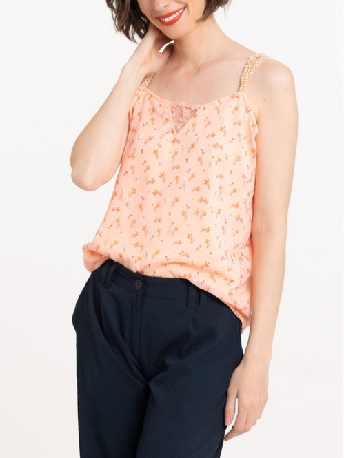Top imprimé fleuri femme