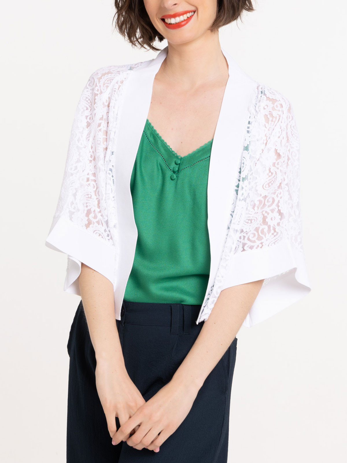 Veste dentelle blanche femme