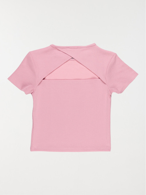 T-shirt découpe dos mauve...