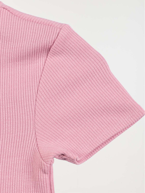 T-shirt découpe dos mauve...