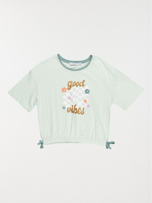 T-shirt good vibes fille mint (10-16A)