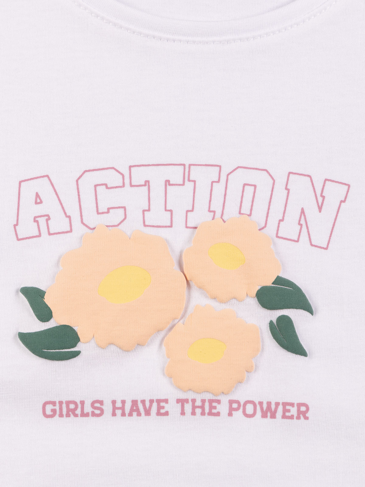 T-shirt message et fleurs fille (10-16A) T-shirt message et fleurs fille (10-16A)