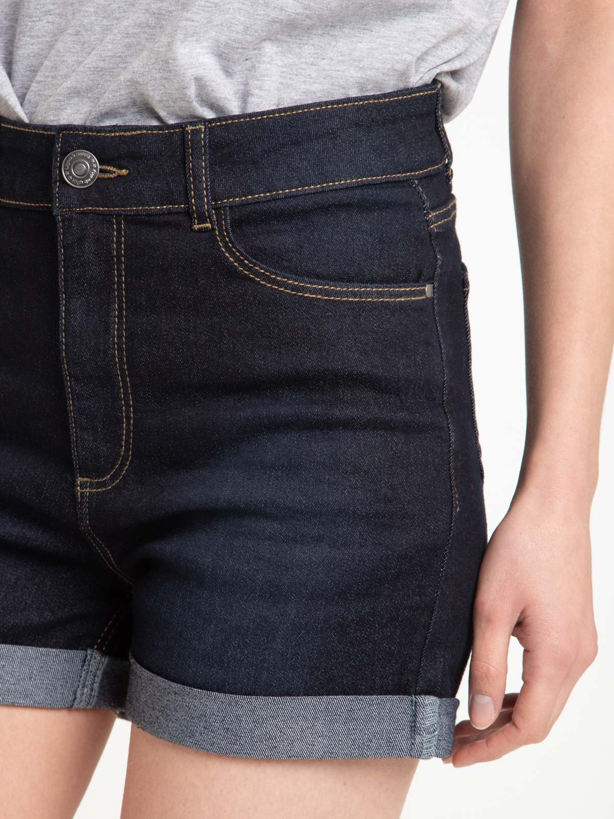 Short jean taille haute brut femme Short jean taille haute brut femme