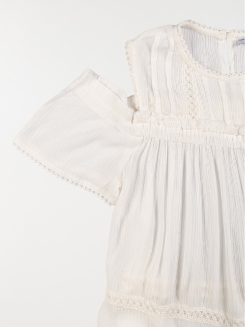 Blouse détail macramé fille (10-16A) Blouse détail macramé fille (10-16A)