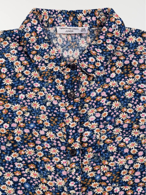 Chemise bas à nouer fille (10-16A) Chemise bas à nouer fille (10-16A)