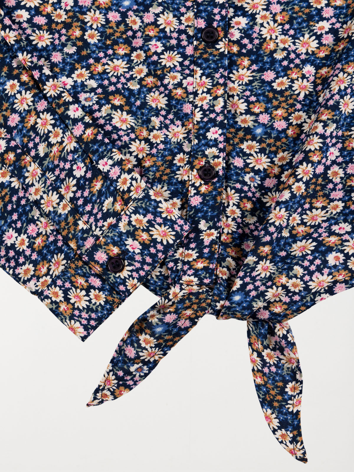 Chemise bas à nouer fille (10-16A) Chemise bas à nouer fille (10-16A)