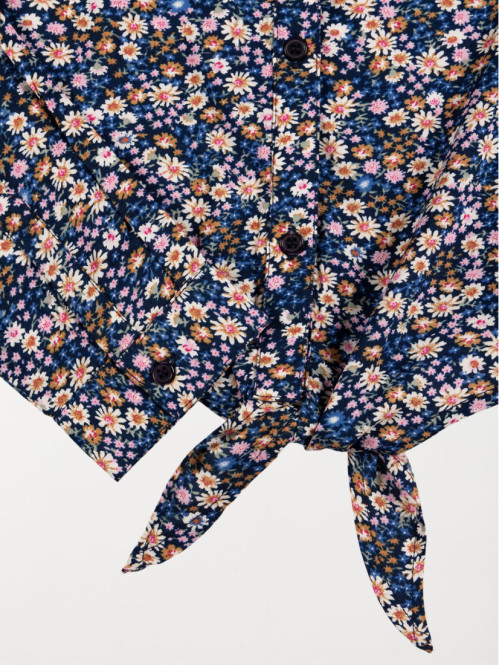 Chemise bas à nouer fille (10-16A) Chemise bas à nouer fille (10-16A)