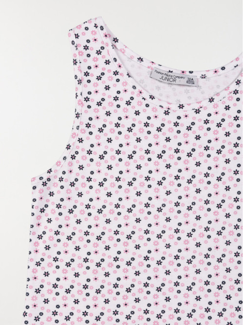 Robe blanche fleurie fille (10-16A)