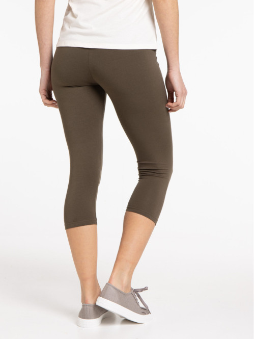 Legging 3/4 kaki femme