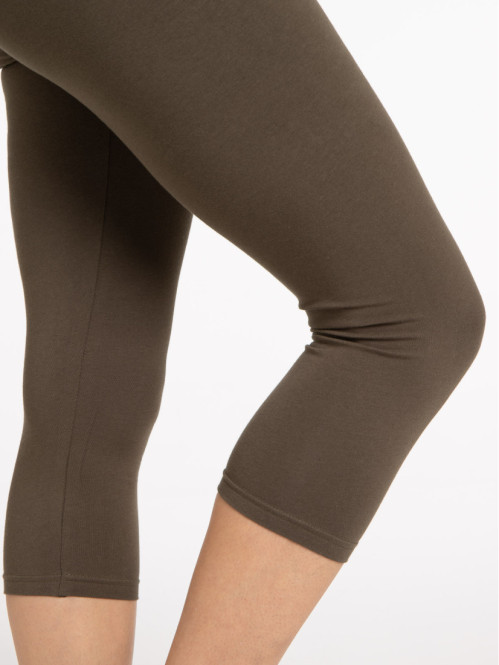 Legging 3/4 kaki femme