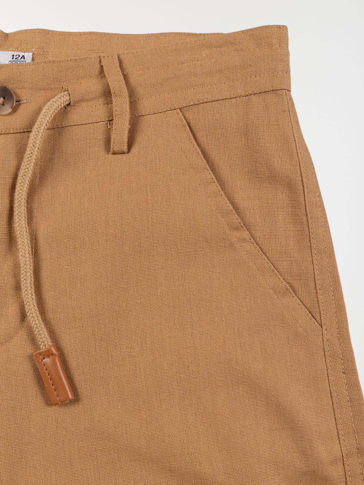 Bermuda lin camel garçon (10-16A)