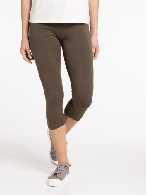 Legging 3/4 kaki femme