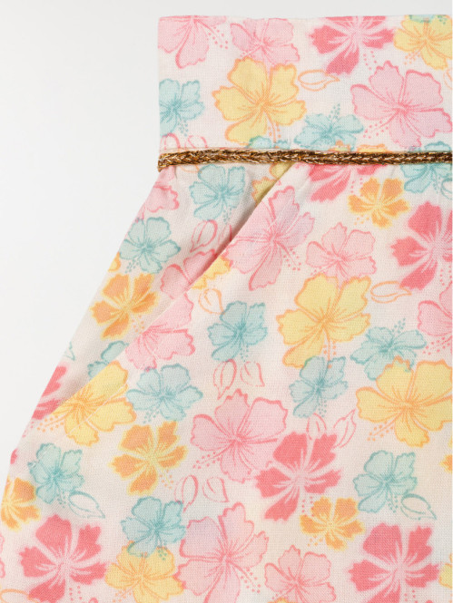 Short fille imprimé fleuri (10-16A)