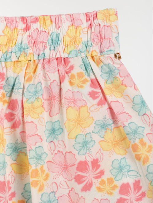 Short fille imprimé fleuri (10-16A)