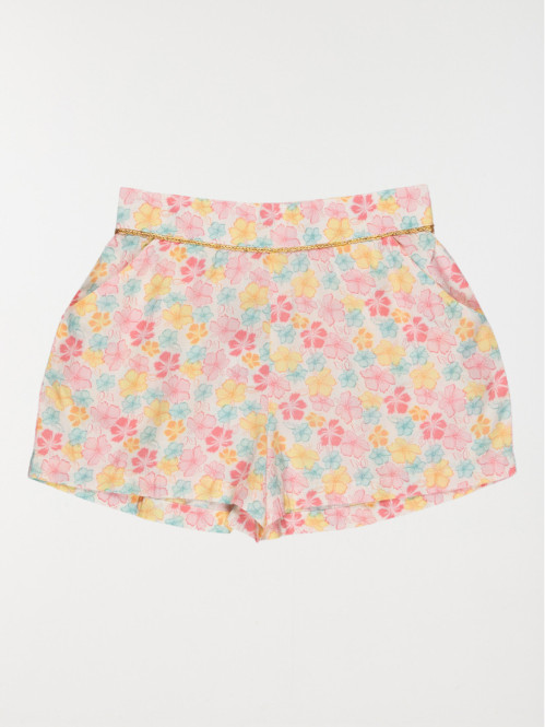 Short fille imprimé fleuri (10-16A)