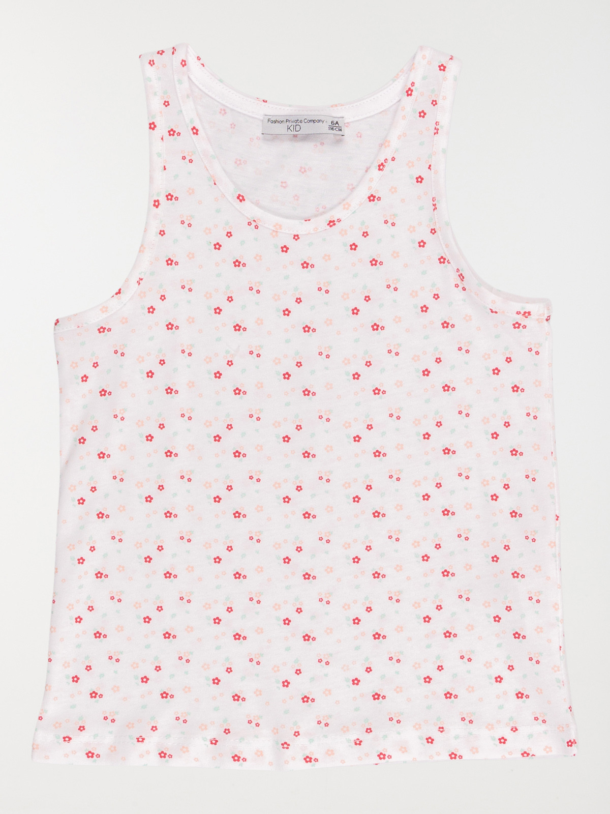 Débardeur fleuri blanc fille (3-8A)
