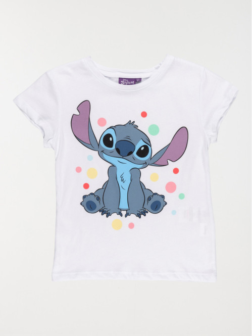 Tee-shirt fille Stitch blanc (3-8A)