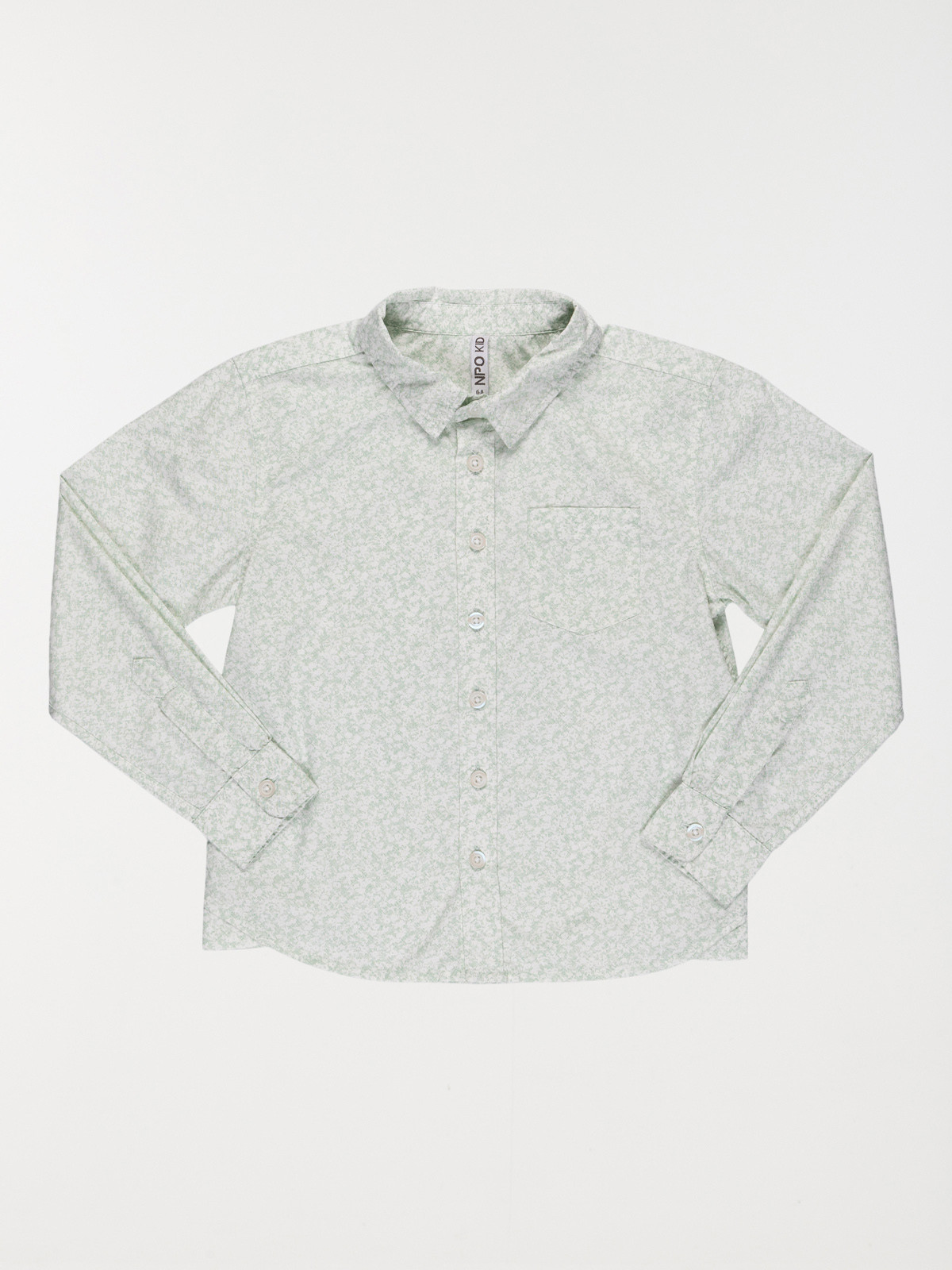 Chemise vert pâle imprimée garçon (3-8A)